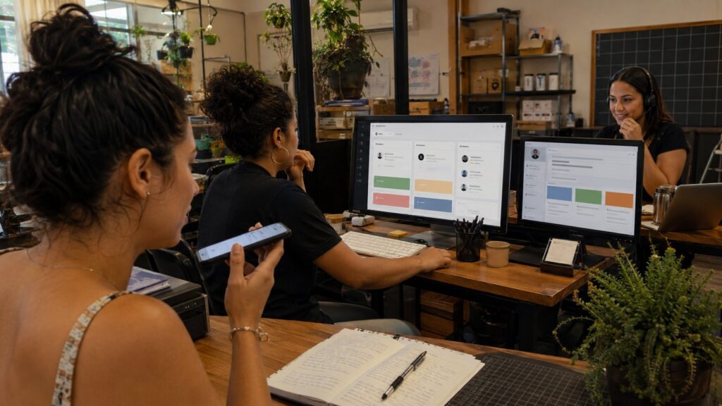 Assistente de IA qualificando um lead no WhatsApp antes da transferência para uma vendedora NOTA EDITORIAL ANTICANIBALIZAÇÃO: INTENÇÃO EXCLUSIVA DESTA PÁGINA: Explicar como utilizar inteligência artificial nas etapas comerciais do WhatsApp, desde a entrada do lead até a passagem para o vendedor e o acompanhamento no CRM. NÃO USAR COMO PALAVRA-CHAVE FOCO: IA para WhatsApp como criar chatbot para WhatsApp automação WhatsApp multiatendimento WhatsApp BotConversa integrações disparo em massa com API oficial DIFERENCIAÇÃO: A página "IA para WhatsApp" permanece como guia geral de configuração, contexto, limites e segurança do assistente. Esta página concentra-se em pré-venda, qualificação, intenção de compra, objeções, CRM, follow-up, métricas comerciais e atuação dos vendedores.