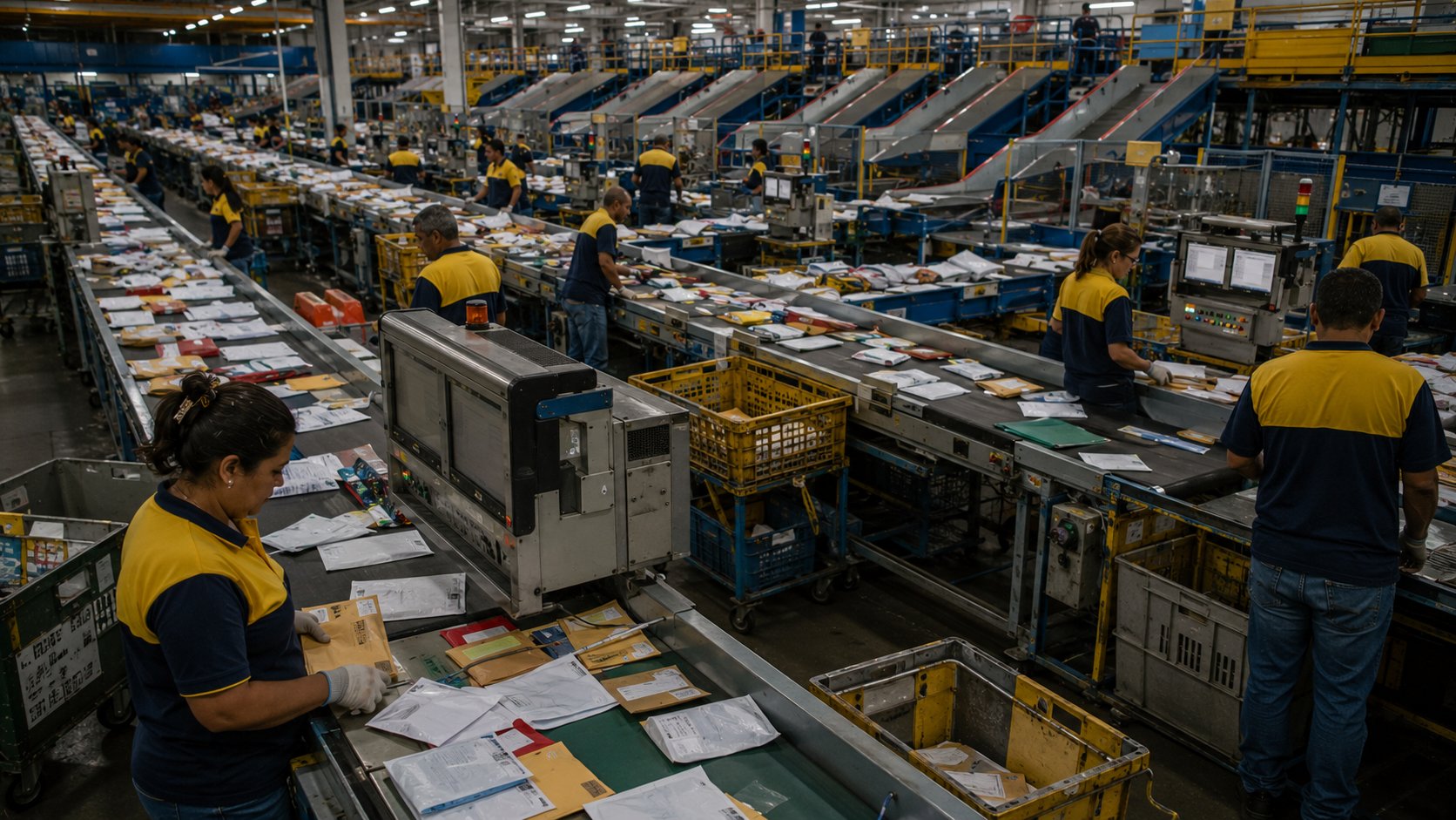 Centro de triagem postal representando a qualificação de oportunidades comerciais