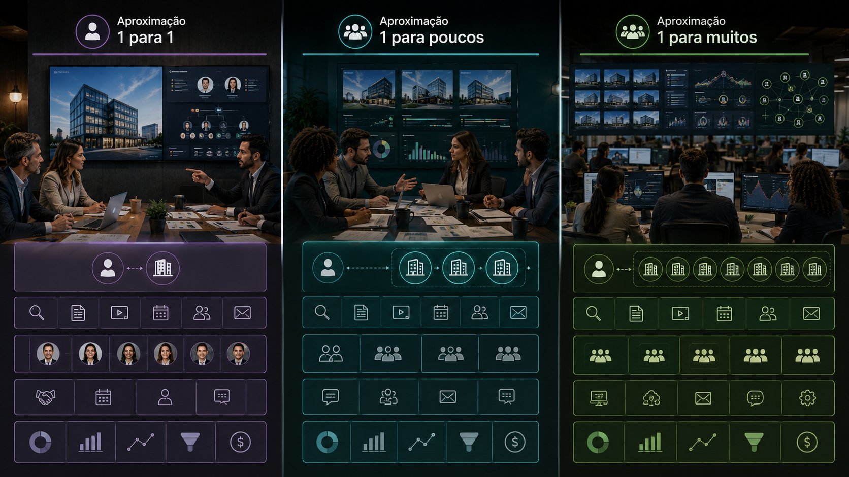 Comparação entre ABM one-to-one, one-to-few e one-to-many