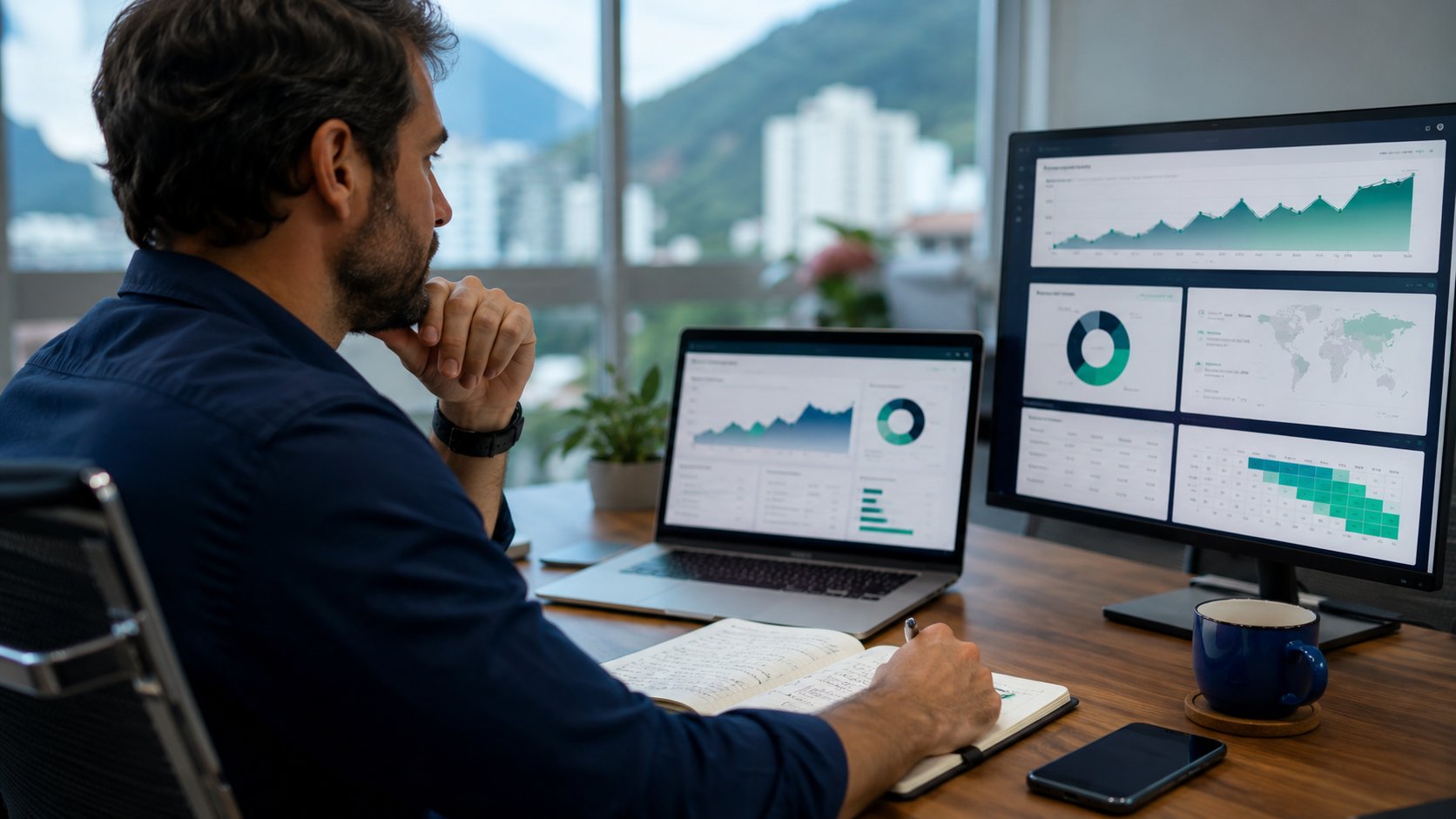 Consultoria SEO realizando diagnóstico estratégico de tráfego orgânico