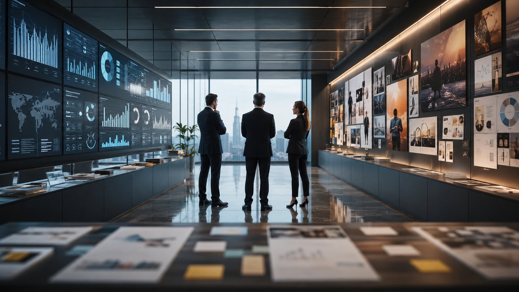 Equipe analisando o crescimento do mercado publicitário brasileiro em 2025