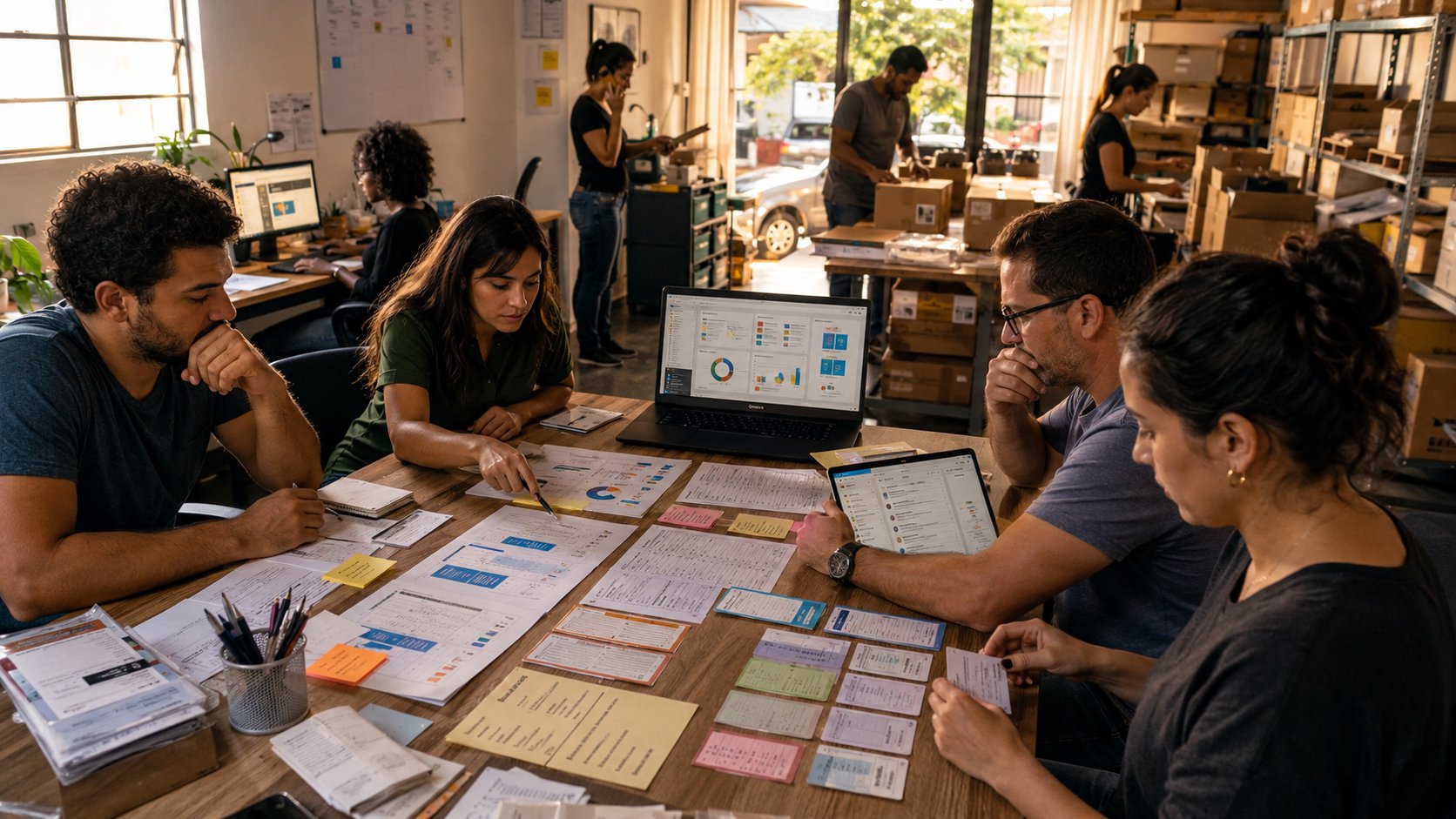 Equipe relacionando campanhas de e-mail a cliques, respostas, pedidos e vendas