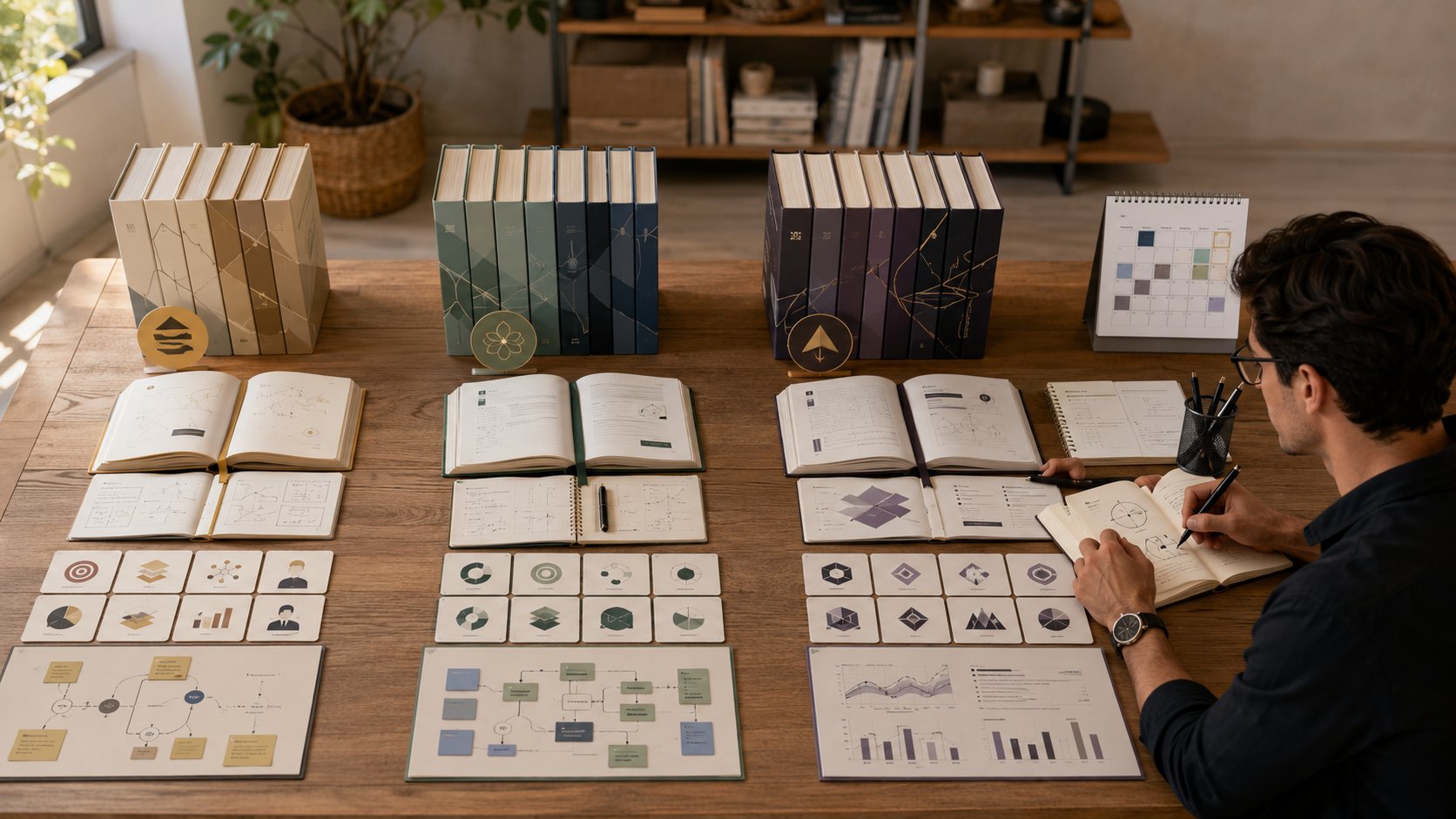 Plano de leitura organizando livros de marketing por nível, objetivo e aplicação
