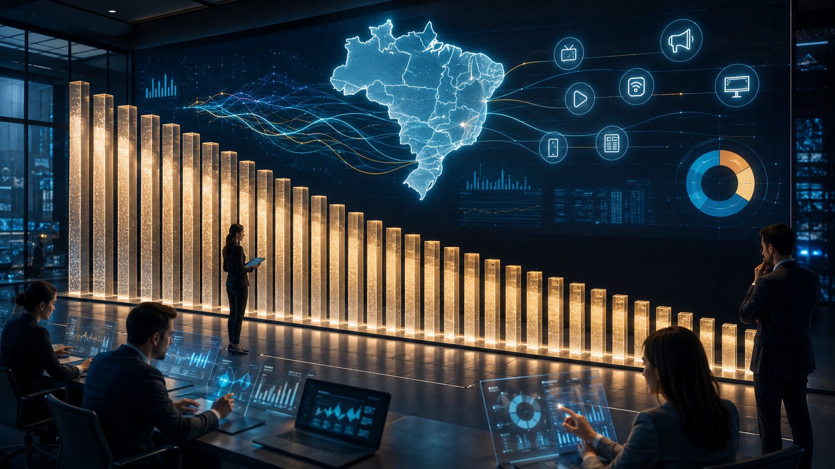 Profissionais representando as maiores agências de publicidade do Brasil em uma reunião estratégica