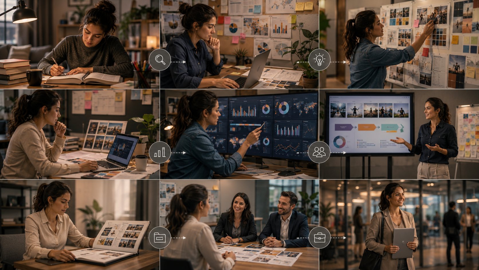 Profissional construindo carreira de analista de marketing com estudos, projetos e portfólio
