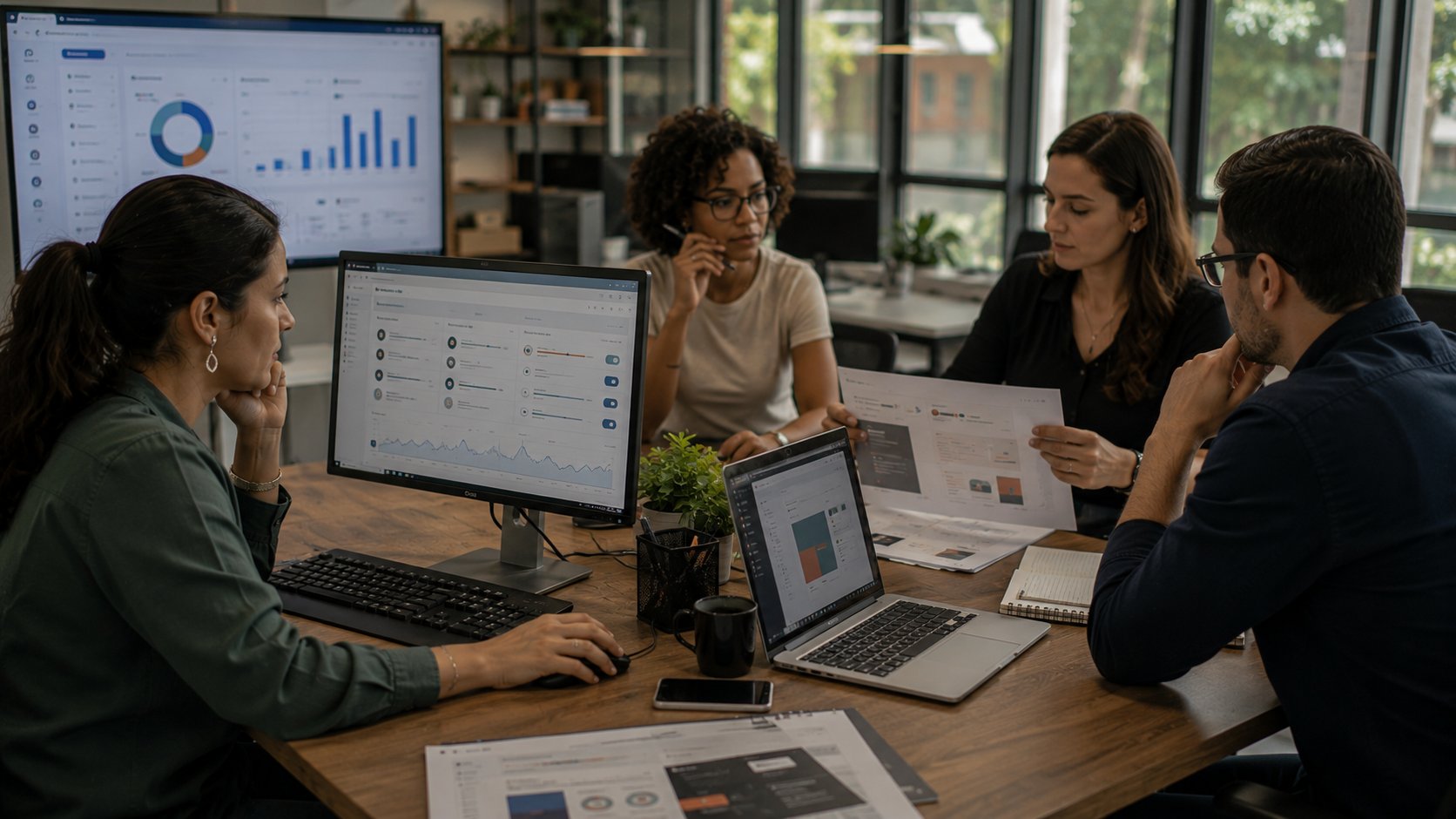 Profissional criando segmentos de clientes no CRM antes de uma campanha de marketing