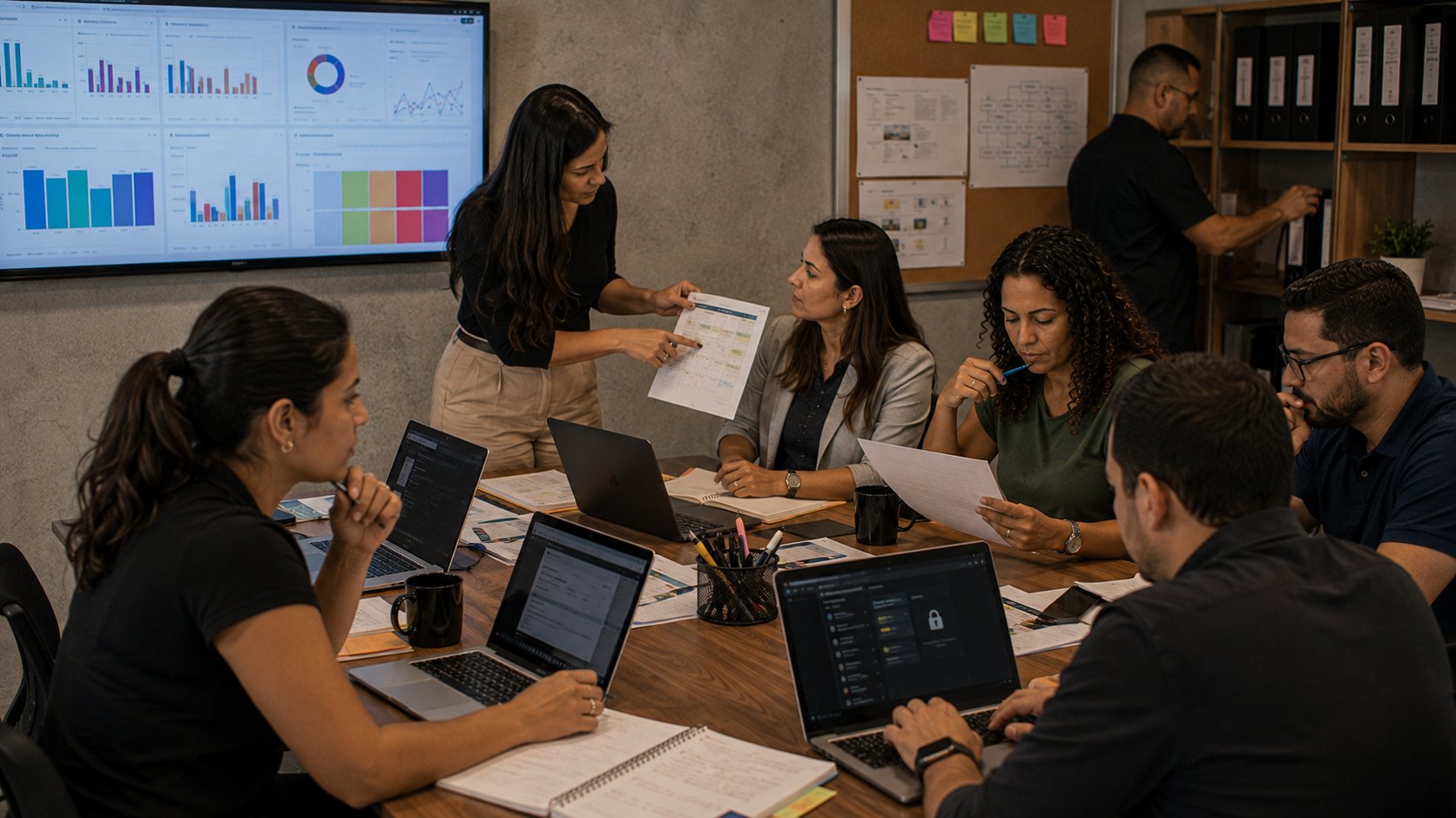 Equipe gerenciando comentários, atendimento, acessos, privacidade e crise nas redes sociais